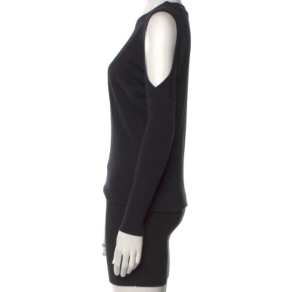 All Satins Crew Neck Cotton and viscose blend Charcoal Midi Length knit Dress XS - Picture 5 of 6
